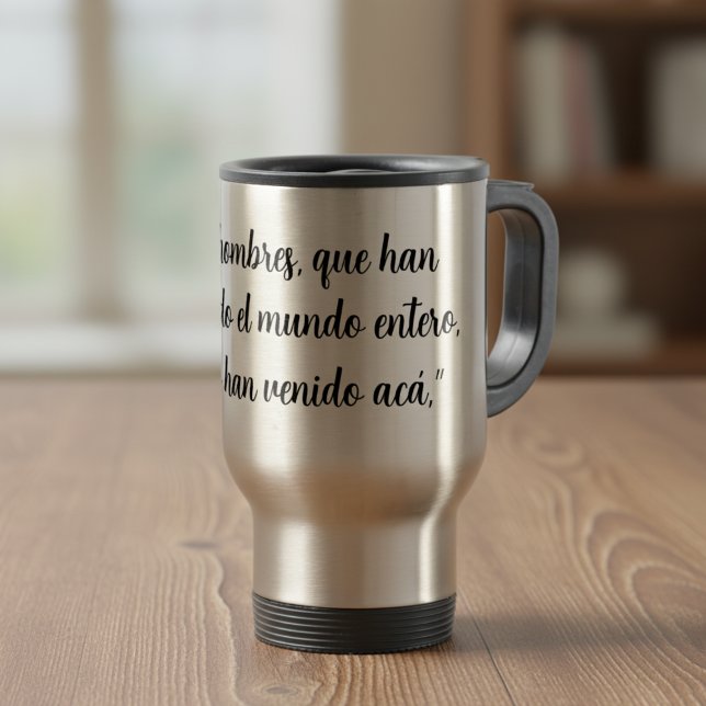 Spanische Bibelverse Akte 17 Hechos 17 Reisebecher (Acts 16 Christian message for pastors, travel mug, custom Spanish text Con Jesús en camino)