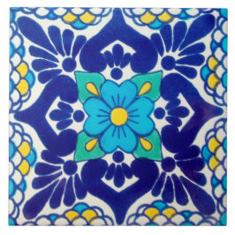 Spanische blaue Blumen-Keramik-Foto-Fliese Fliese