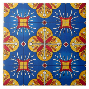 Spanische blaue u. gelbe fliese