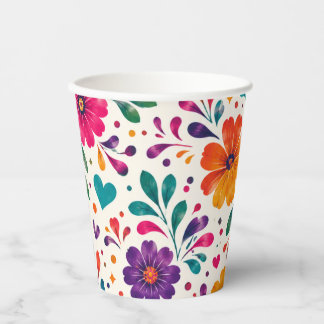 Spanische Blumenparty Pappbecher