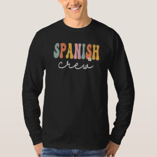 Spanische Crew Retro Groovy Vintage Froher Erster T-Shirt