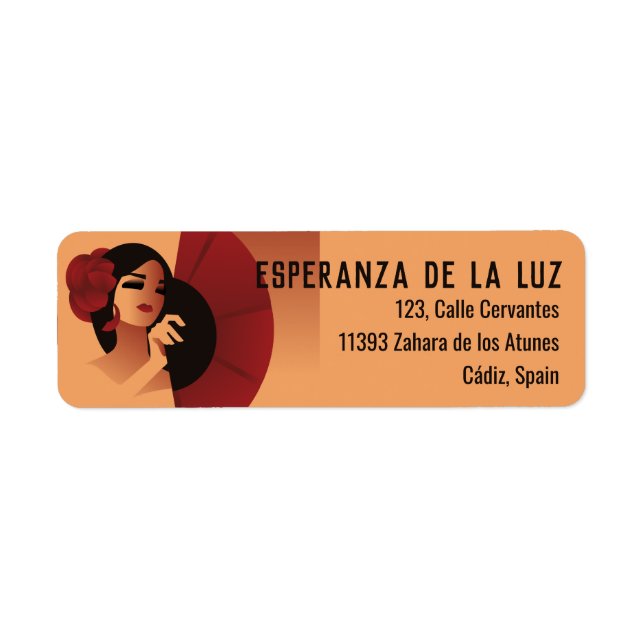 Spanische Dame mit Fan und rote Rose im Haar (Vorne)