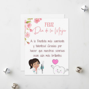 Spanische Dentist Happy Women's Day Card Feiertagskarte