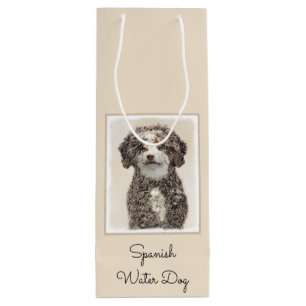 Spanische Dog Malerei - Niedliche Original Hunde K Geschenktüte Für Weinflaschen