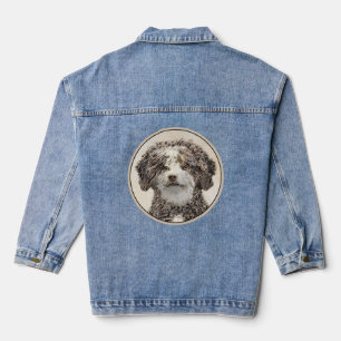 Spanische Dog Malerei - Niedliche Original Hunde K Jeansjacke