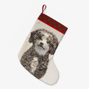 Spanische Dog Malerei - Niedliche Original Hunde K Kleiner Weihnachtsstrumpf