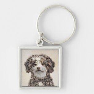 Spanische Dog Malerei - Niedliche Original Hunde K Schlüsselanhänger