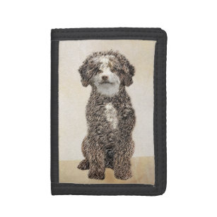 Spanische Dog Malerei - Niedliche Original Hunde K Tri-fold Geldbeutel