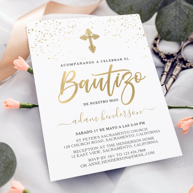 Spanische Einladung De Bautizo Gold (Von Creator hochgeladen)