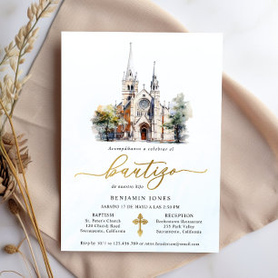 Spanische Einladung De Bautizo Wasserfarbe