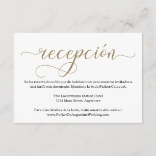 Spanische Empfang Gold Glitzer Eintrittskarte Begleitkarte