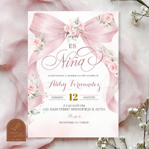 Spanische Es Nina Coquette Mädchen mit rosa Schlei Einladung