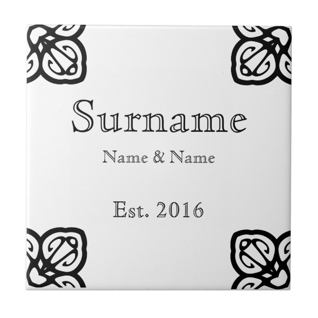 Spanische Familienname Signature Tile Fliese (Vorderseite)