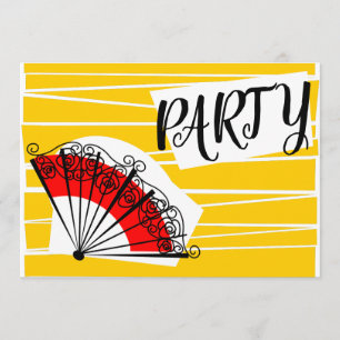 Spanische Fan-Party Einladung horizontal