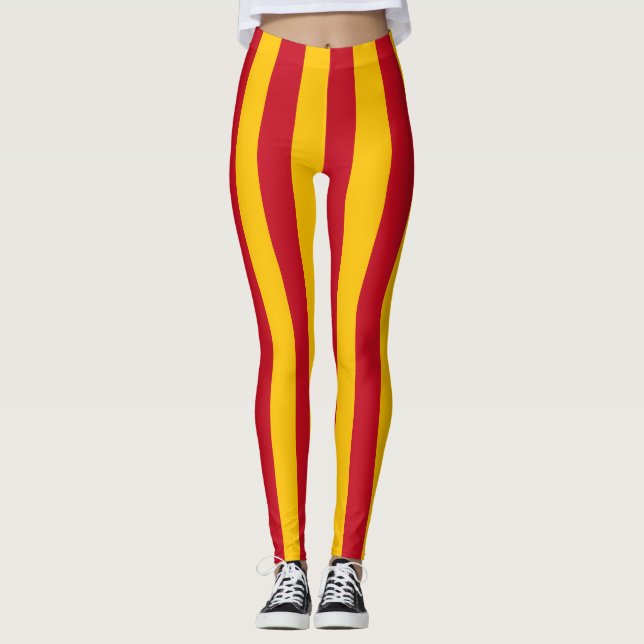 Spanische Farben für die Flagge - Vertikal gestric Leggings (Vorderseite)