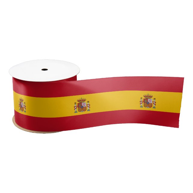 Spanische Flagge 3" Satin Ribbon Satinband (Spule)