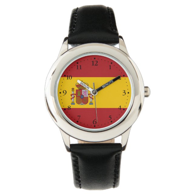 Spanische Flagge Armbanduhr (Vorderseite)