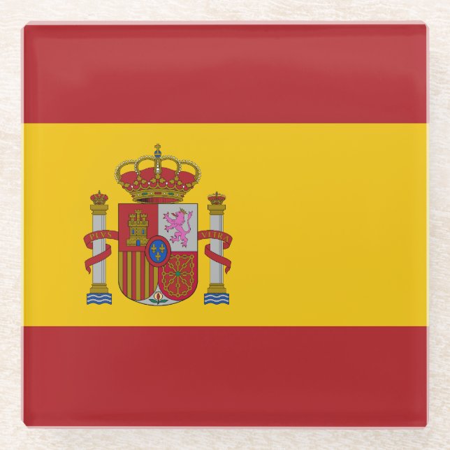 Spanische Flagge Glasuntersetzer (Vorderseite)