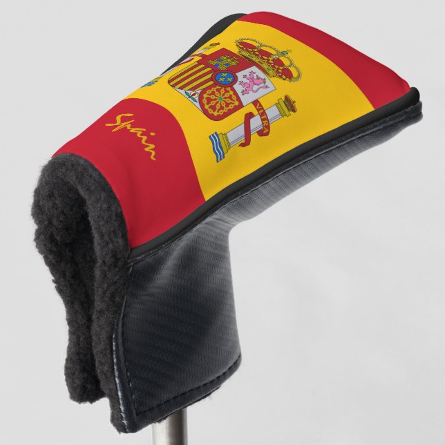Spanische Flagge & Golf Spanien Sporthalle /Clubs Headcover (3/4 Vorderseite)