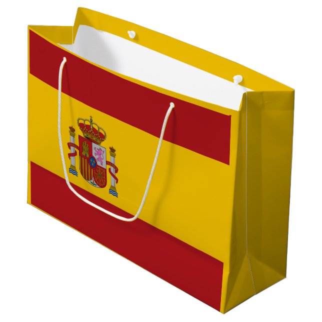 Spanische Flagge Große Geschenktüte (Vorderseite Schrägansicht)