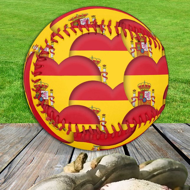 Spanische Flagge, Herz - Baseballs, Liebe Spanien Baseball (Von Creator hochgeladen)