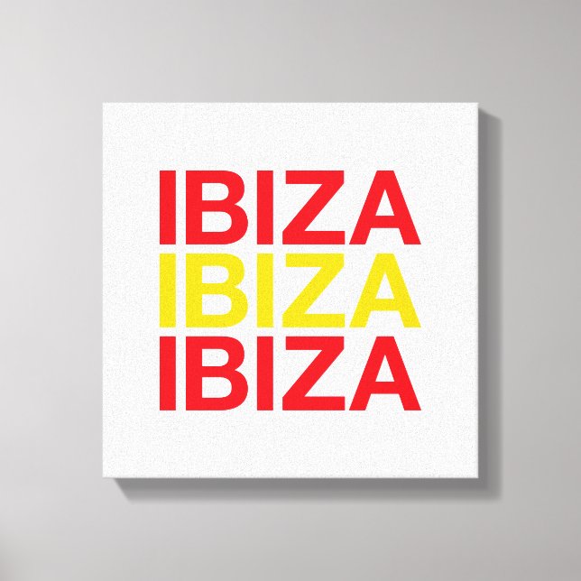 Spanische Flagge IBIZA Leinwanddruck (Vorderseite)