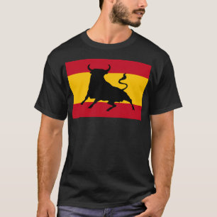 Spanische Flagge mit Bulle T-Shirt