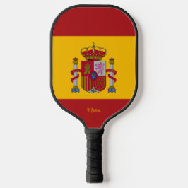 Spanische Flagge mit Ihrem Namen Pickleball Schläger