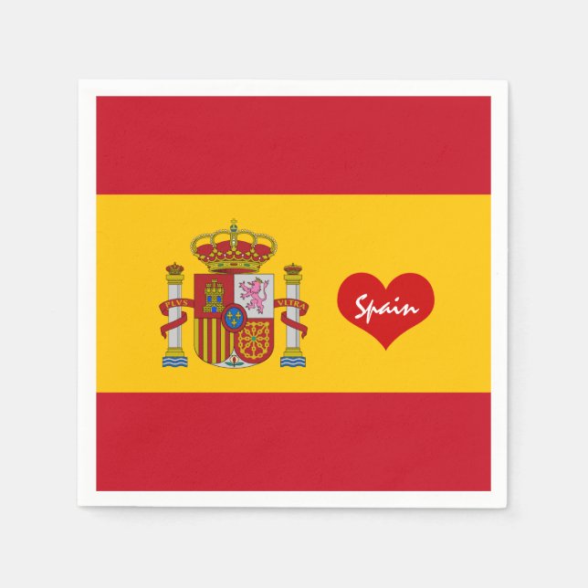 Spanische Flagge mit rotem Herz - Mode-/Sportfans Serviette (Vorderseite)