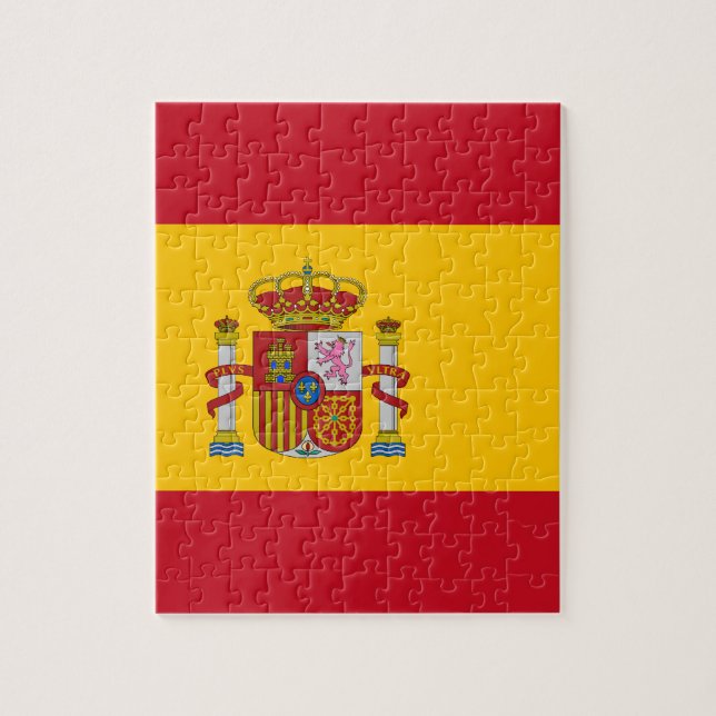Spanische Flagge mit rotem Herz - Spanien/Sportfan Puzzle (Vertikal)