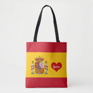 Spanische Flagge mit rotem Herzen - Mode-/Sportfan