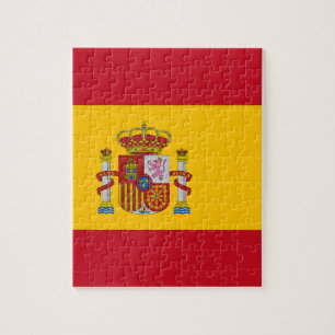 Spanische Flagge mit rotem Herzen - Spanien/Sportf Puzzle