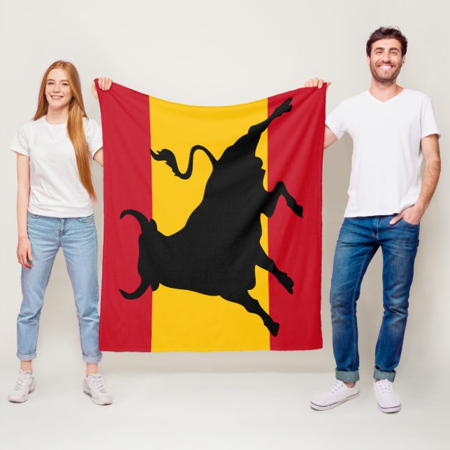 Spanische Flagge mit Stier Fleecedecke (Beispiel)