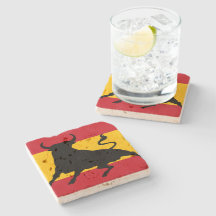 Spanische Flagge mit Stier