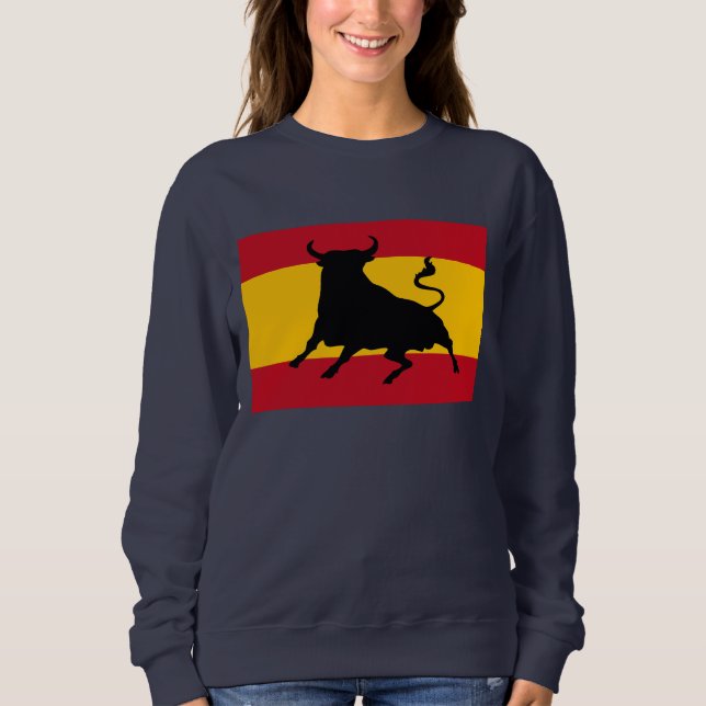 Spanische Flagge mit Stier Sweatshirt (Vorderseite)