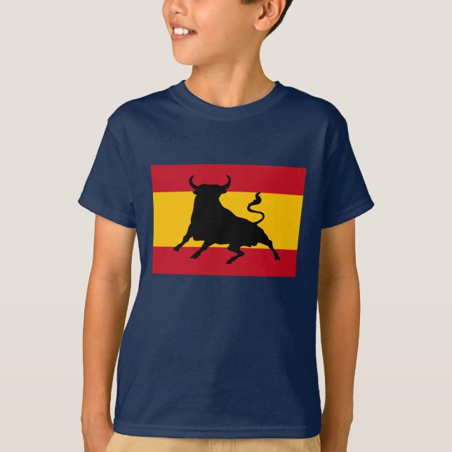 Spanische Flagge mit Stier T-Shirt (Vorderseite)