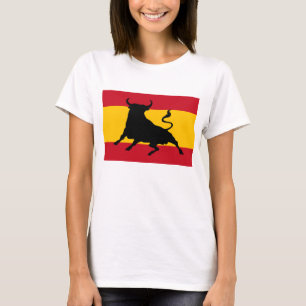 Spanische Flagge mit Stier T-Shirt