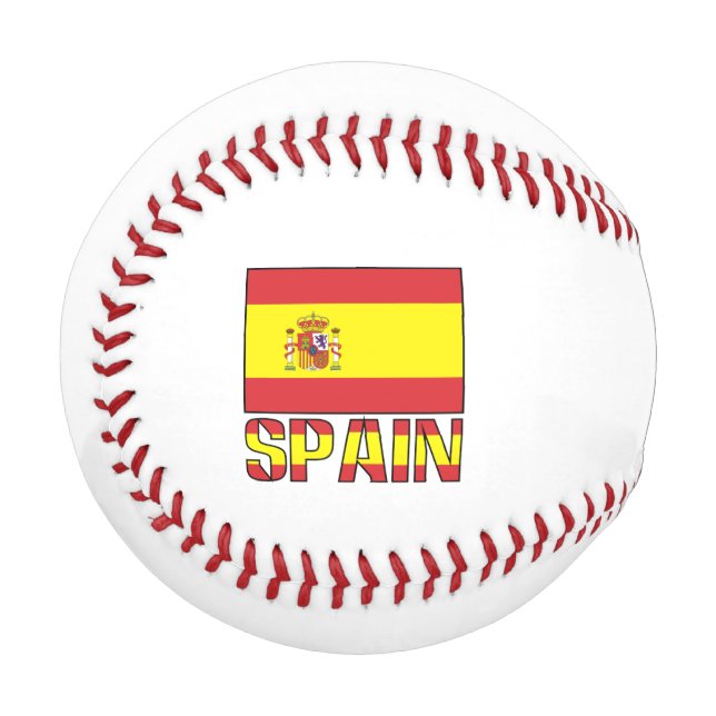 Spanische Flagge Personalisierter Name  Baseball (Vorderseite Links)