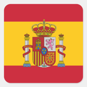 Spanische Flagge Quadratischer Aufkleber