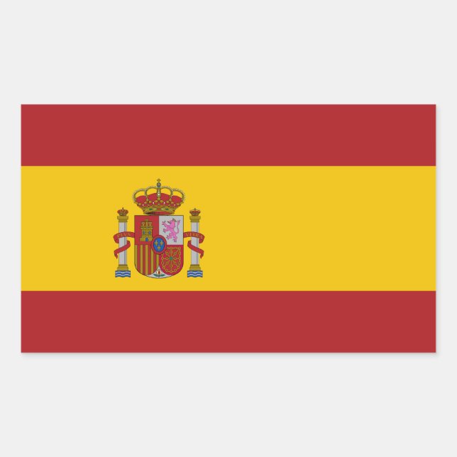 Spanische Flagge Rechteckiger Aufkleber (Vorderseite)