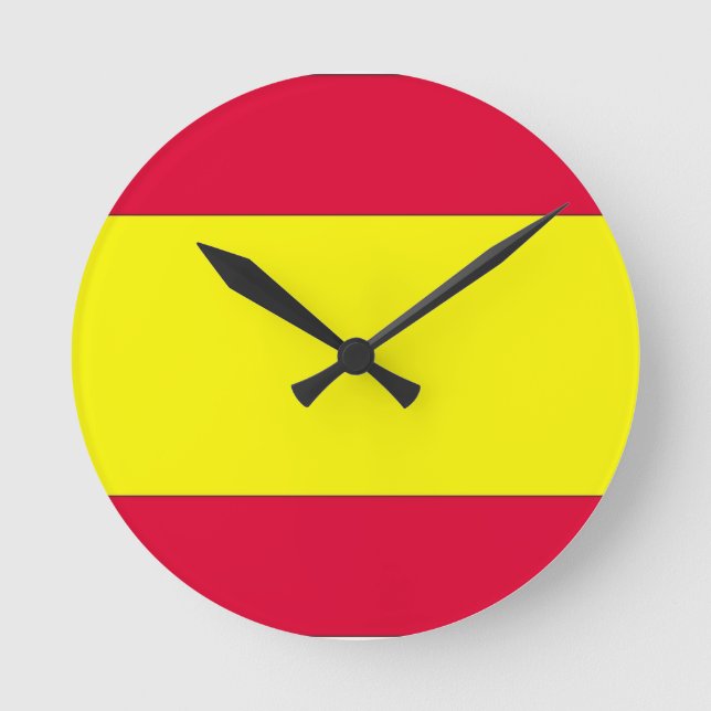 Spanische Flagge Runde Wanduhr (Vorderseite)