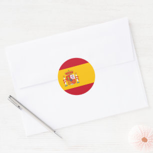 Spanische Flagge Runder Aufkleber