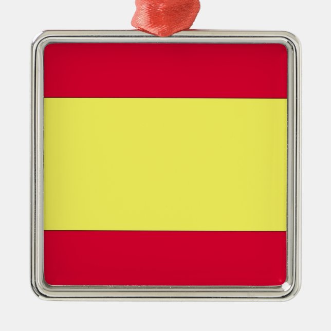 Spanische Flagge Silbernes Ornament (Vorne)