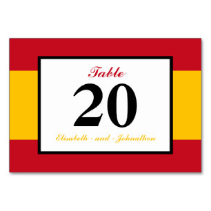 Spanische Flagge Spanien Hochzeit Tischnummer