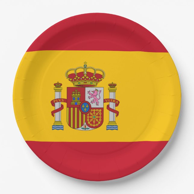Spanische Flagge (Spanien) Pappteller (Vorderseite)