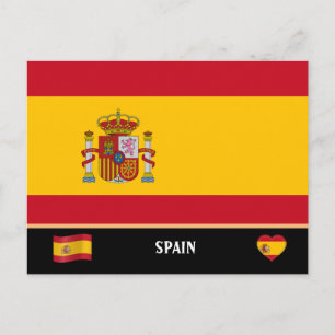 Spanische Flagge & Spanien Reise / Spanien Postkarte