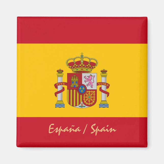Spanische Flagge - Spanien - Reise, Urlaub / Sport Magnet (Vorne)