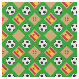 Spanische Flagge und Fußball-Ball / Spanische Fu Stoff