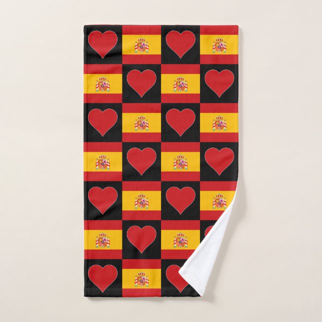 Spanische Flagge und Herz-Muster Spaß Spanien Stol Handtuch (Handtuch)
