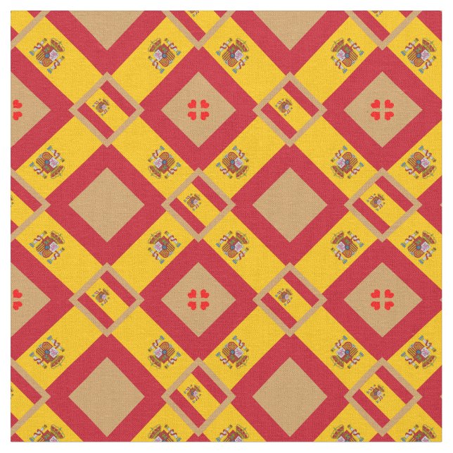 Spanische Flagge und Spanien Trendy Fabric Mode Stoff (Nahaufnahme)
